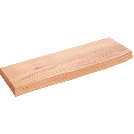 Mensola Muro In Rovere Massello 40x30x2 Cm – Marrone Chiaro, Bordo Vivo, Carico 20kg