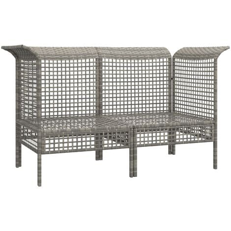 Set 2 Divani da Giardino Divani Angolari,Sofa con CusciniPolyrattan Grigio -BVH56344