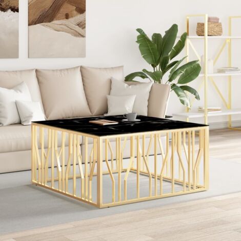Tavolino Basso Console Moderno,Tavolino da Salotto Oro 100x100x50 cm in