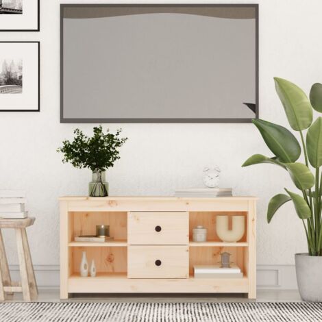 VidaXL Mobile Porta TV Nero 104x33x41 cm in Legno Massello di Pino