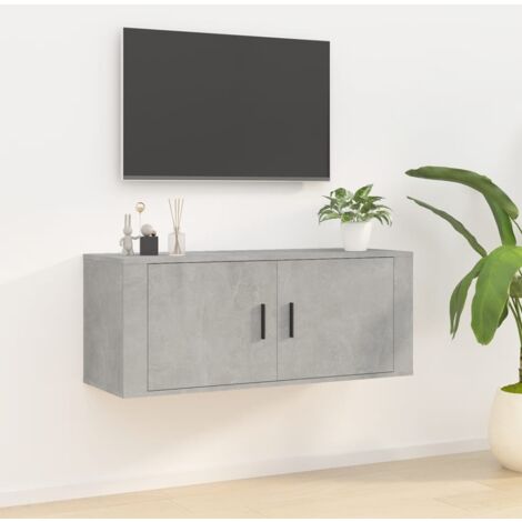 Mobile porta TV a Parete,Mobili TV a Muro,Supporto per TV da soggiorno Grigio Cemento 100x34,5x40 cm NVIW65274 Bonnevie