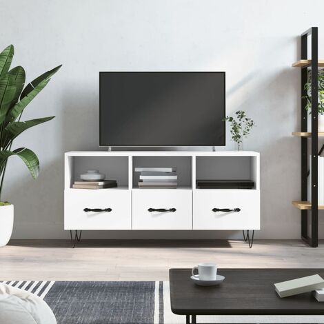 Mobile porta TV moderno soggiorno salotto camera letto ROVERE + BIANCO 130  X 40 X 35 cm - 0F6626A