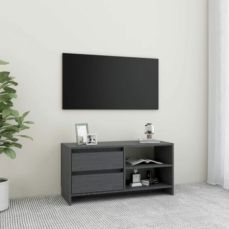 Mobile Porta TV，Mobili TV，Supporto per TV da Soggiorno Grigio 80x31x39 cm  in Legno Massello