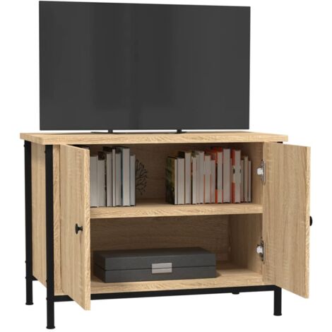 Mobile TV，Mobile Porta TV Salotto，Supporto per TV da Soggiorno con Ante  Rovere Sonoma 60x35x45