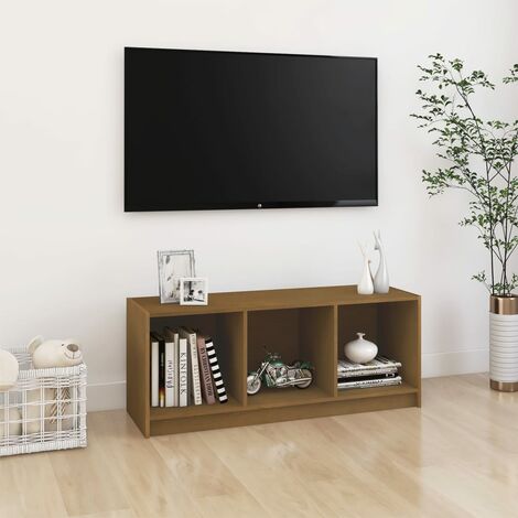 Mobile Porta TV, Armadietti per TV, Tavolino TV Per Salotto Nero 80x31x39  cm in Legno Massello