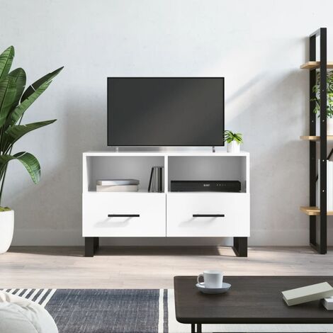 VidaXL Mobile tv con ruote bianco 80x40x40 cm in legno multistrato Mobili  porta tv 