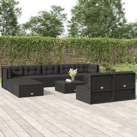 Set Divano Da Giardino 4 Pezzi Con Contenitore - Polyrattan Beige Con Cuscini Lavabili - Foto 6