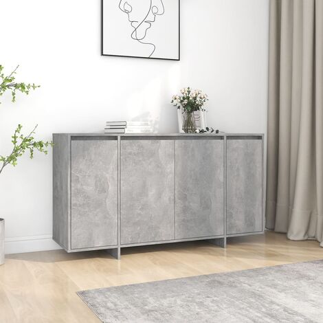 Tavolo Consolle In Truciolato Grigio Cemento, 80x30x80 Cm - Per Ingresso, Soggiorno, Ufficio O Esterno
