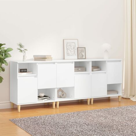 VIDAXL - Credenze 2 pz Bianche in Legno Multistrato