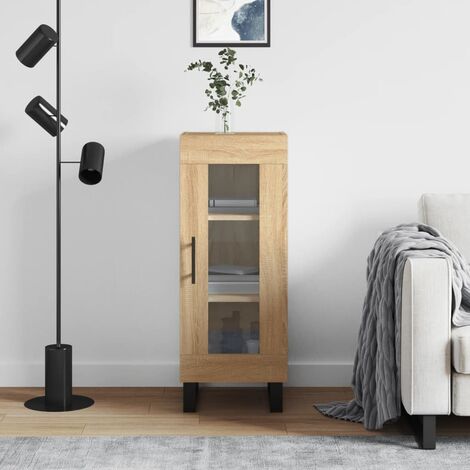 Credenza Cucina/Soggiorno In Rovere Marrone 120x30,5x70cm - Mobile Con Vetrina E Ampio Storage - Foto 8