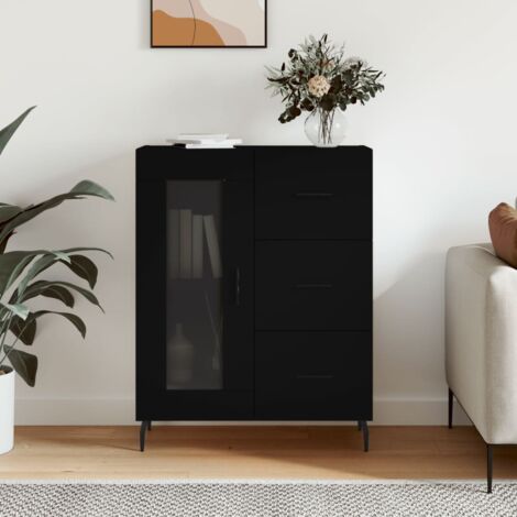 Giantex Credenza, Armadietto da Cucina con 2 Ante in Vetro, Mobile