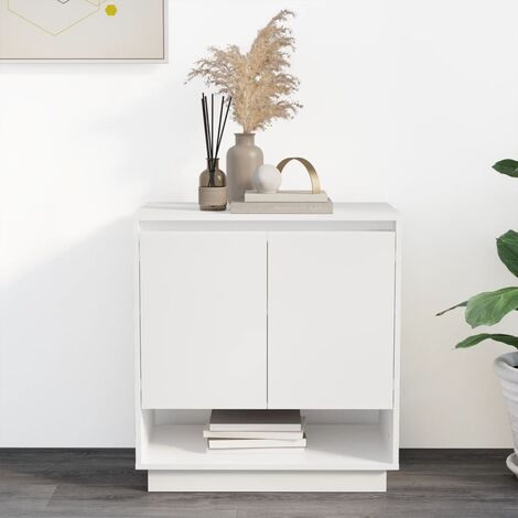 Credenza Con LED 160 Cm - Armadietto TV, 4 Cassetti, Luci 16 Colori, Bianco Lucido/Opaco - Foto 5