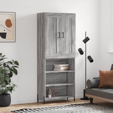 Credenza Moderna，Madia da cucina，Mobile Buffet，Armadio da Cucina Grigio  Sonoma 69,5x34x180 cm in