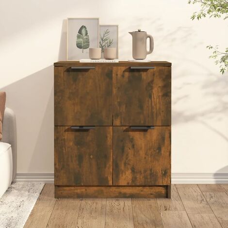 Credenza Moderna，Madia da cucina，Mobile Buffet，Armadio da Cucina Rovere  Fumo 60x30x70 cm in Legno