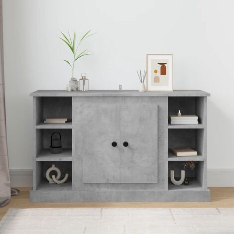 Credenza Grigio Cemento 80x35x76 cm in Legno Multistrato