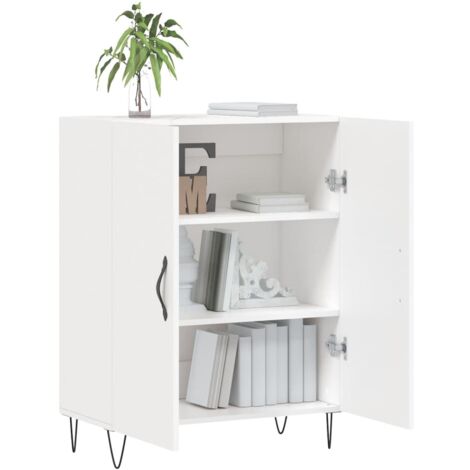 Il numero 1 del risparmio-MOBILE CREDENZA CON ARMADIETTI MENSOLE E CASSETTO  IN LEGNO 90X40X120CM BIANCO