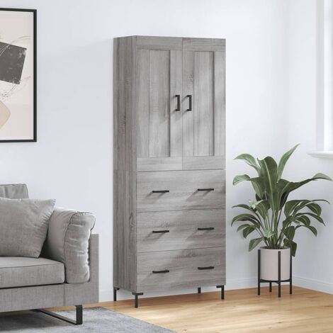 Bonnevie - Credenza Moderna,Madia da cucina,Mobile Buffet,Armadio da cucina Grigio Sonoma 69,5x34x180 cm in legno Multistrato VMOE43393