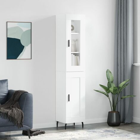Credenza Moderna Buffet 120x40x120 Cm, Armadio Da Cucina Con Cantinetta Vino E Ripiani Regolabili, MDF Noce