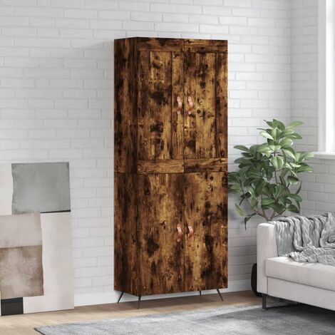 Credenza Moderna,Madia da cucina,Mobile Buffet,Armadio da cucina Rovere Fumo 69,5x34x180 cm in legno Multistrato VMOE98809 Bonnevie