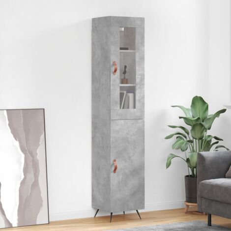 VidaXL Credenza Grigio Cemento 80x35x76 Cm – Mobile Multiuso In Legno Multistrato Per Corridoio, Cucina E Soggiorno - 4