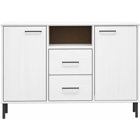 Credenza madia da soggiorno Oslo mobile in legno bianco rovere moderno