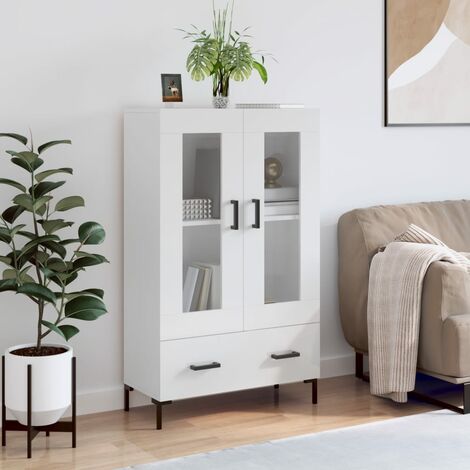 Bonnevie - Credenza Moderna,Madia da cucina,Mobile Buffet,Armadio da cucina moderna Bianco lucido 69,5x31x115 cm in legno Multistrato VMOE41737