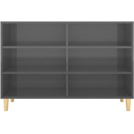 Credenza Moderna，Madia da cucina，Mobile Buffet，Armadio da Cucina Grigio  Lucido 103,5x35x70 cm in