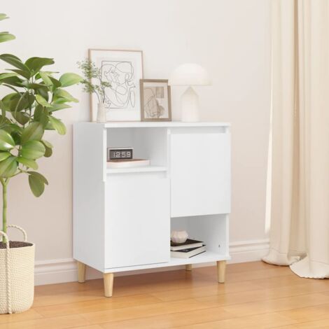 Credenza Moderna，Madia da cucina，Mobile Buffet，Armadio da Cucina Moderna  Bianca 70x41x75 cm in Legno