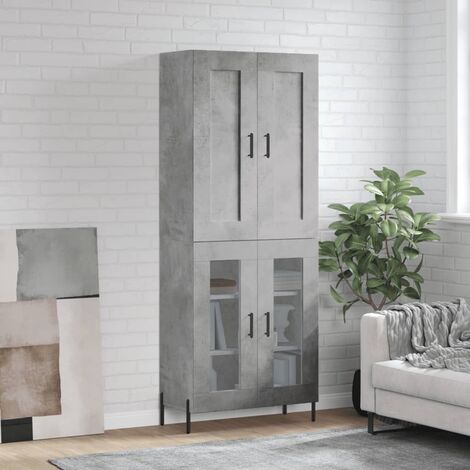 Bonnevie - Credenza Moderna,Madia da cucina,Mobile Buffet,Armadio da cucina Grigio Cemento 69,5x34x180 cm in legno Multistrato VMOE49709