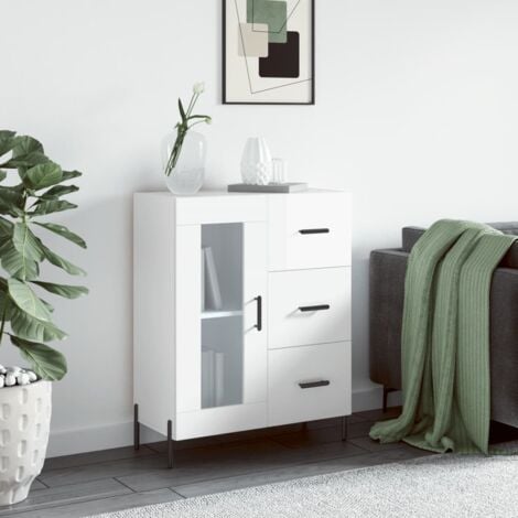 Credenza bassa,Armadietto,Mobile da Cucina Bianco Lucido 80x30x60