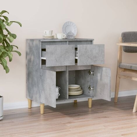 HOMCOM Credenza Alta per Cucina Armadio Dispensa in Stile Classico Grigia