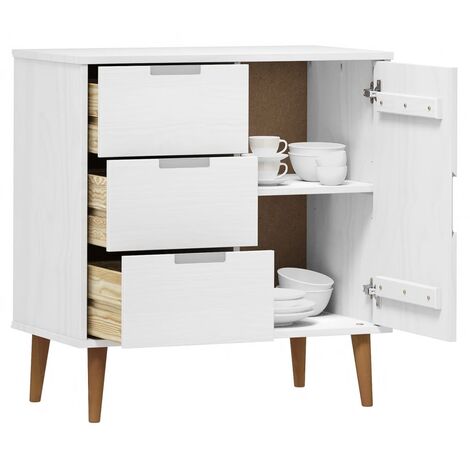 Credenza Moderna，Madia da cucina，Mobile Buffet，Armadio da Cucina MOLDE  Bianca 76,5x40x80 cm in