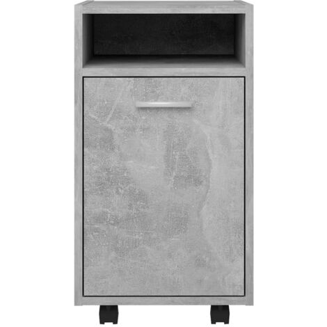 Credenza Moderna，Madia da cucina，Mobile Buffet，Armadio da Cucina con Ruote  Grigio Cemento 33x38x60 cm