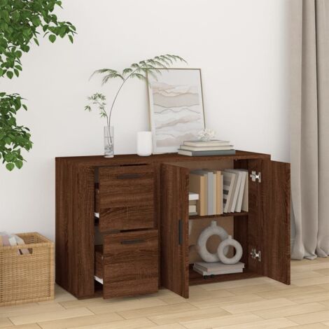 Skraut Home Credenza, Mobile, Cucina Madia, mobile ingresso 200x75x35cm 4  Porte grande stoccaggio Stile moderno Rovere