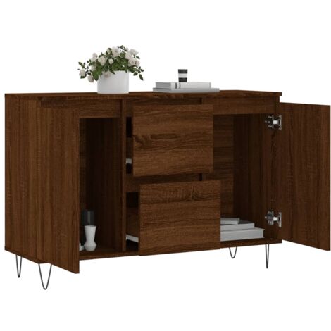 Credenza Moderna，Madia da cucina，Mobile Buffet，Armadio da Cucina Rovere  Marrone 104x35x70 cm in Legno