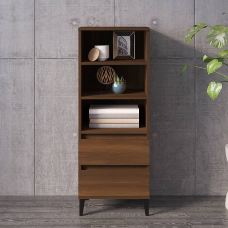 Mobile buffet in legno con anta e cassetto portaoggetti, Credenza  contenitore per cucina sala da pranzo Marrone - Costway