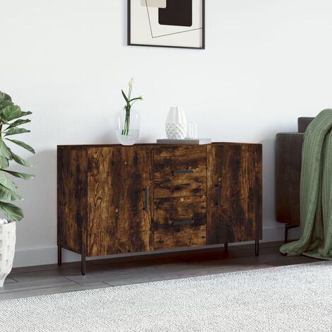 Credenza Moderna，Madia da cucina，Mobile Buffet，Armadio da Cucina Rovere  Fumo 100x36x60 cm in Legno