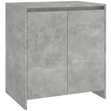 Credenza Moderna，Madia da cucina，Mobile Buffet，Armadio da Cucina Grigio Cemento 70x41x75 cm in Legno Multistrato VMOE34477 BonneVie