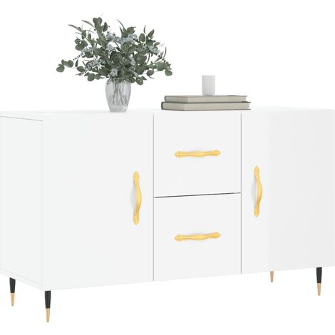 Credenza Moderna，Madia da cucina，Mobile Buffet，Armadio da Cucina Moderna  Bianco Lucido 100x36x60 cm in