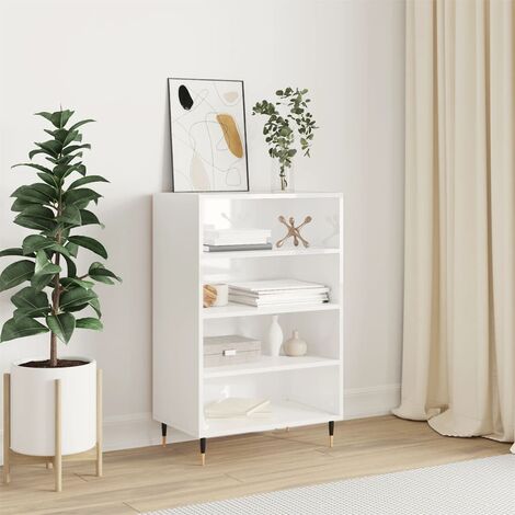 Credenza Moderna，Madia da cucina，Mobile Buffet，Armadio da Cucina Moderna  Bianco Lucido 57x35x90 cm in