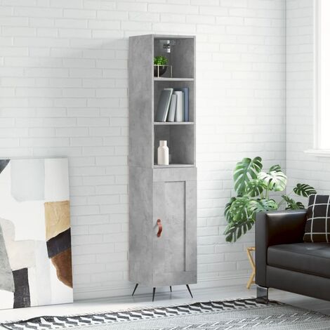 Mobile Da Cucina Salvaspazio In Legno Multistrato Grigio 60x50x180 Cm | Armadio Componibile Con Cassetti E Ante, Per Ristoranti E Casa