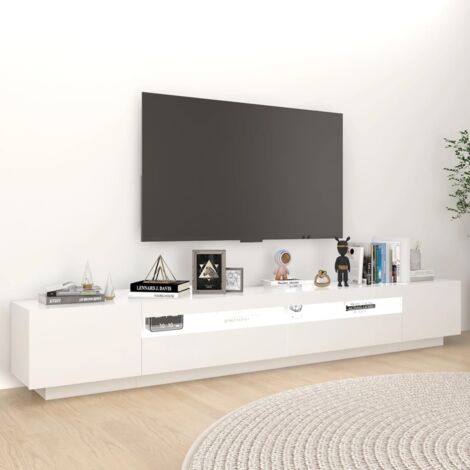 Mobile Porta TV con Luci LED, Mobili TV Bianco 260x35x40 cm vidaXL