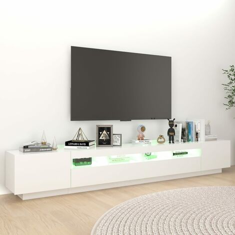 Mobile Porta TV con Luci LED, Mobili TV Bianco 260x35x40 cm vidaXL