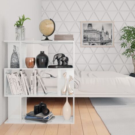 Libreria/Divisorio, Scaffale Bianco Lucido 80x24x96 cm vidaXL