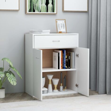 Credenza, Madia per salotto Moderna Bianca 60x30x75 cm in Truciolato vidaXL