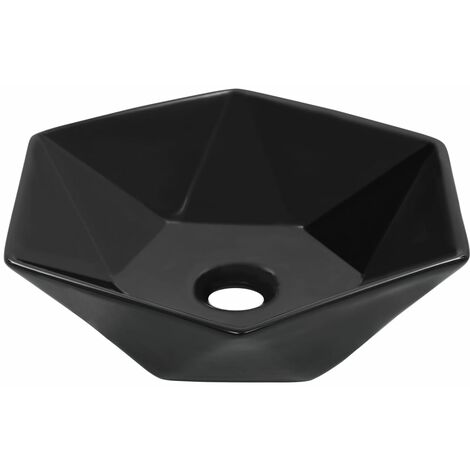 Lavandino Bagno In Ceramica Nero Opaco - 41x30x12 Cm, Design Moderno, Per Console O Piano - Foro Scarico 4.5cm - Foto 9