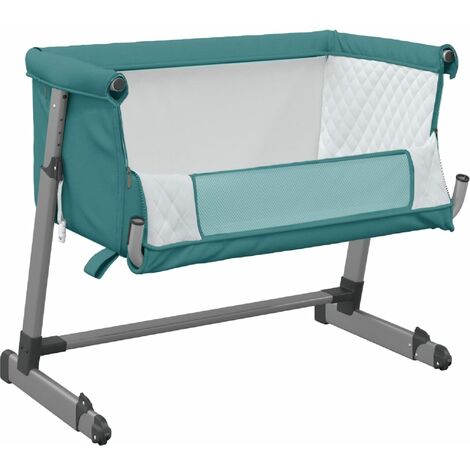 Lettino per Bambini con Materasso Verde in Tessuto di Lino vidaXL 26706