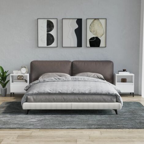 Set 2 Comodini da Camera da Letto,Tavolini da notte,Armadietto Cassettiera Cameretta in Bianco 40x35x50 cm FVVBE679625 BonneVie (1/5)