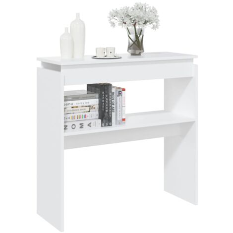 Tavolo Consolle，Tavolo da ingresso，Consolle Salvaspazio e Multiuso per Soggiorno, Ingresso e Corridoio Bianco 80x30x80 cm in Truciolato CNWI235447 BonneVie