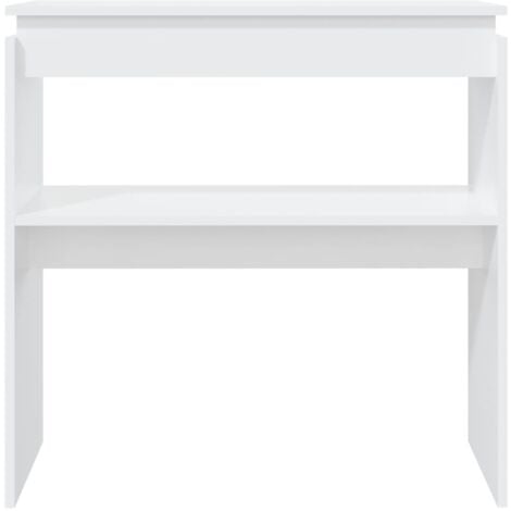 Tavolo Consolle，Tavolo da ingresso，Consolle Salvaspazio e Multiuso per Soggiorno, Ingresso e Corridoio Bianco 80x30x80 cm in Truciolato CNWI235447 BonneVie